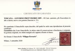 1859 - 40 cent. carminio (21), ... 