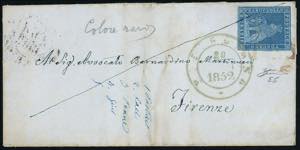 PITIGLIANO, doppio cerchio grande azzurro ... 