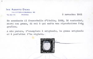 1862 - 10 cent. bistro arancio, ... 