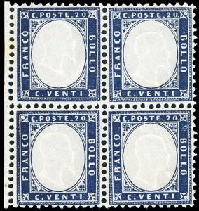 1862 - 20 cent. indaco (2), ottima ... 