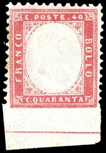 1862 - 40 cent.  rosso carminio, non ... 