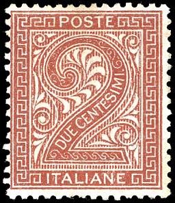 1863 - 2 cent. De La Rue, tiratura di Londra ... 