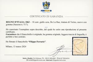 1866 - 10 cent.  giallo ocra, De ... 