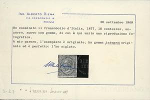 1877 - 10 cent. azzurro (27), ... 