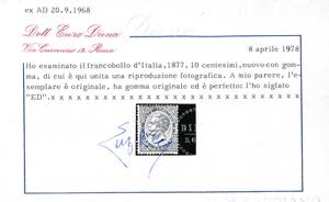 1877 - 10 cent. azzurro (27), ... 