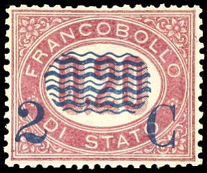 1878 - 2 cent. su 0,20 lire Servizio ... 