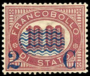 1878 - 2 cent. su 10 lire Servizio ... 