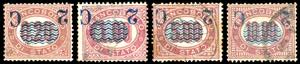 1878 - Servizio soprastampati, quattro ... 