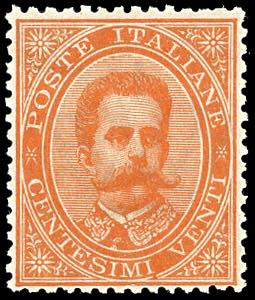 1879 - 20 cent. arancio (39), nuovo, gomma ... 