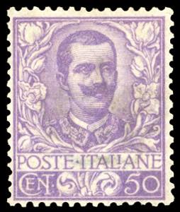 1901 - 50 cent. Floreale (76), nuovo, gomma ... 