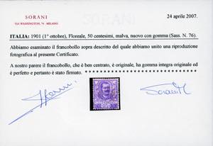 1901 - 50 cent. Floreale (76), ... 