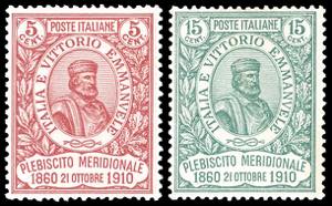 1910 - Garibaldi, i due alti valori della ... 