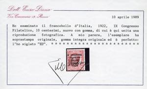 1922 - Congresso Filatelico, terza ... 