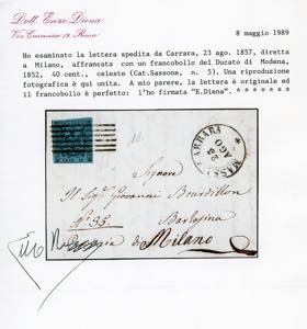 1852 - 40 cent. celeste (5), ... 