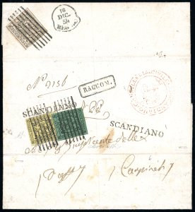 1854 - 5 cent. verde, punto dopo le cifre, ... 