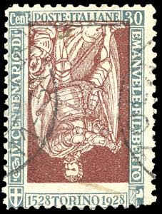 1928 - 30 cent. Emanuele Filiberto, CENTRO ... 