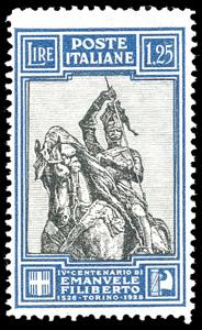 1928 - 1,25 lire Emanuele Filiberto, dent. ... 