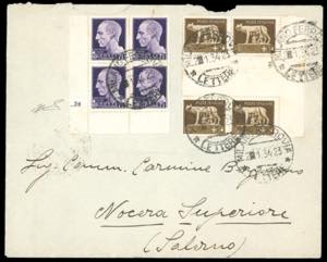 1934 - 5 cent. Imperiale, blocco di quattro ... 