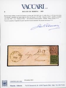 1855 - 10 cent. rosa, errore ... 