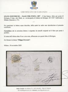 1857 - 8 baj bianco, falso per ... 