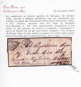 1855 - 8 baj bianco, falso per ... 