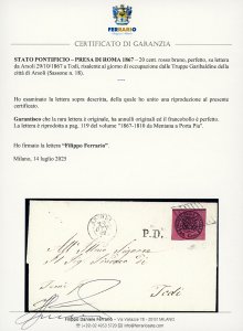 1867 - 20 cent. rosso bruno (18), ... 