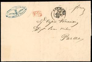 1859 - Lettera pagata in contanti, con ... 