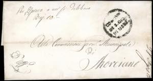 1859 - Lettera trasportata privatamente da ... 