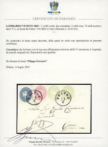 1865 - 3 soldi verde, due ... 