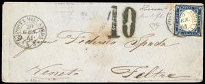 1861 - 20 cent. azzurro scurissimo (15C), ... 
