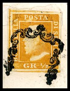 1859 - 1/2 grano arancio scuro, I ... 