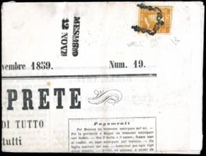 1859 - 1/2 grano arancio scuro, I tavola, ... 