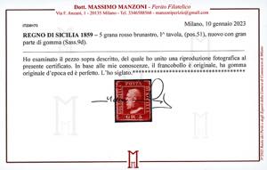 1859 - 5 grana rosso brunastro, I ... 