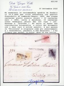 1856 - 5 cent. giallo arancio ... 