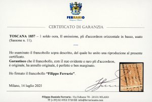 1857 - 1 soldo ocra, II emissione ... 