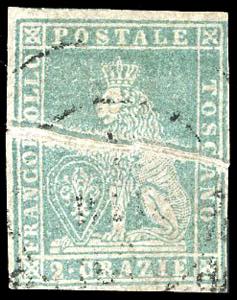1857 - 2 crazie azzurro grigio verdastro, II ... 