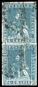 1857 - 6 crazie azzurro chiaro, II ... 