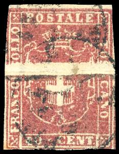 1860 - 40 cent. carminio (21), eccezionale ... 