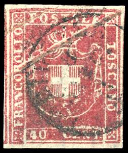 1860 - 40 cent. carminio (21), ben evidente ... 