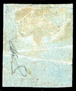 1851 - 1 quattrino nero su carta ... 