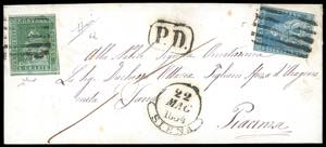 1854 - 4 crazie verde giallo scuro, 2 crazie ... 