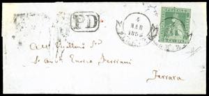 1855 - 4 crazie verde su grigio (6), ... 