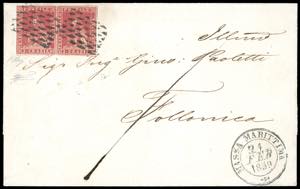 1859 - 1 crazia carminio, II emissione (12), ... 