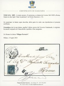 1859 - 6 crazie azzurro, II ... 