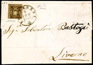 1860 - 10 cent. bruno grigio (19c), parte ... 