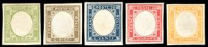 1861 - Non emessi, serie completa (1/5), ... 