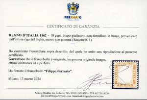 1862 - 10 cent. bistro giallastro ... 