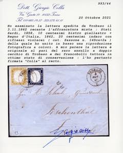 1862 - 20 cent. indaco con ... 