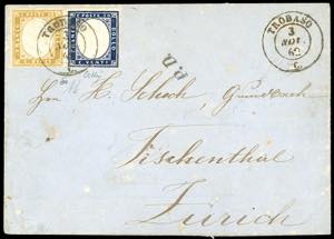 1862 - 20 cent. indaco con riflessi violacei ... 