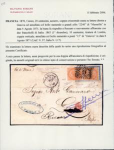1871 - 20 cent. Cerere di Francia ... 